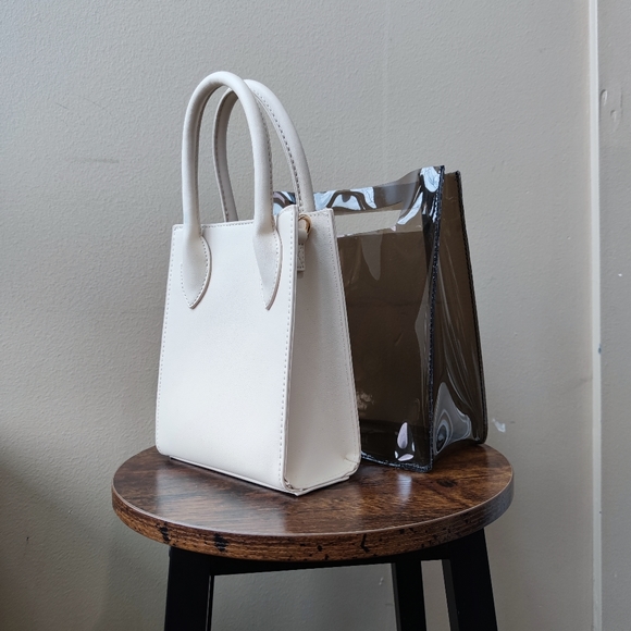 Faux Leather 2 way mini tote bag - Picture 6 of 12